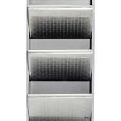 Kleinmöbel & Sonstiges-KARE Design Schuhkipper Caruso 3-Er Silber/Geflext