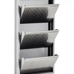 Kleinmöbel & Sonstiges-KARE Design Schuhkipper Caruso 3-Er Silber/Geflext (Mo)