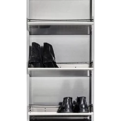 Kleinmöbel & Sonstiges-KARE Design Schuhkipper Caruso 3-Er Silber/Geflext (Mo)