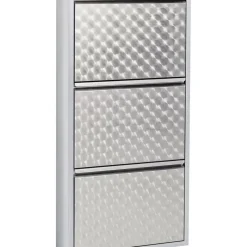 Kleinmöbel & Sonstiges-KARE Design Schuhkipper Caruso 3-Er Silber/Geflext (Mo)