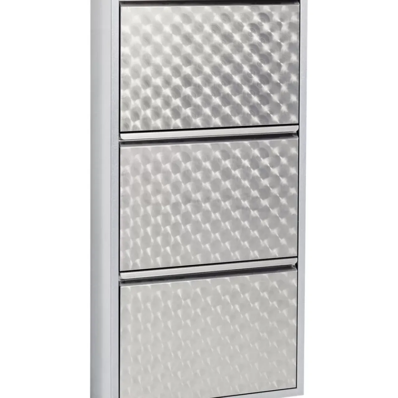 Kleinmöbel & Sonstiges-KARE Design Schuhkipper Caruso 3-Er Silber/Geflext (Mo)