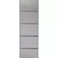 Kleinmöbel & Sonstiges-KARE Design Schuhkipper Caruso 5-Er Silber/Geflext