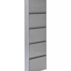 Kleinmöbel & Sonstiges-KARE Design Schuhkipper Caruso 5-Er Silber/Geflext