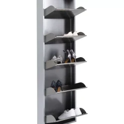 Kleinmöbel & Sonstiges-KARE Design Schuhkipper Caruso 5-Er Silber/Geflext