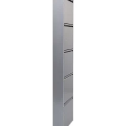 Kleinmöbel & Sonstiges-KARE Design Schuhkipper Caruso 5-Er Silber/Geflext
