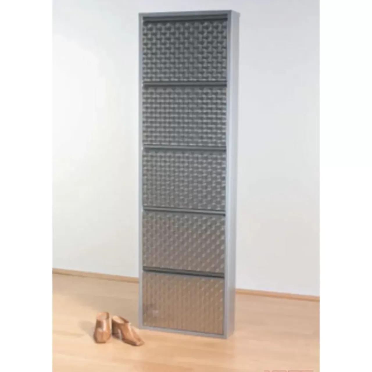 Kleinmöbel & Sonstiges-KARE Design Schuhkipper Caruso 5-Er Silber/Geflext (Mo)