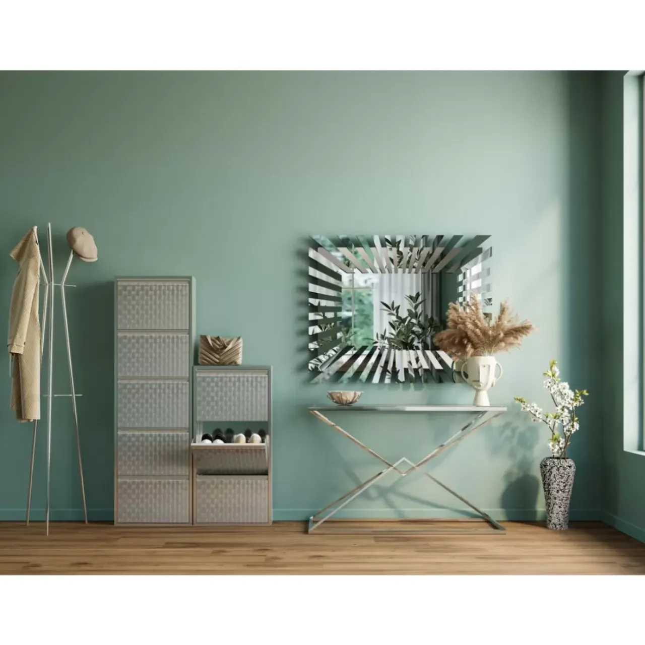 Kleinmöbel & Sonstiges-KARE Design Schuhkipper Caruso 5-Er Silber/Geflext (Mo)