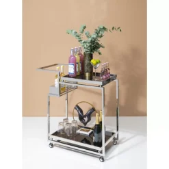 Tische-KARE Design Servierwagen Barfly Silber