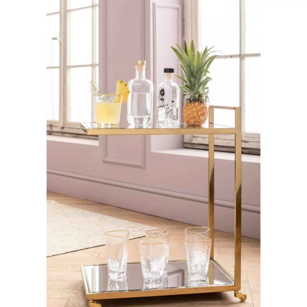 Tische-KARE Design Servierwagen Classy Gold