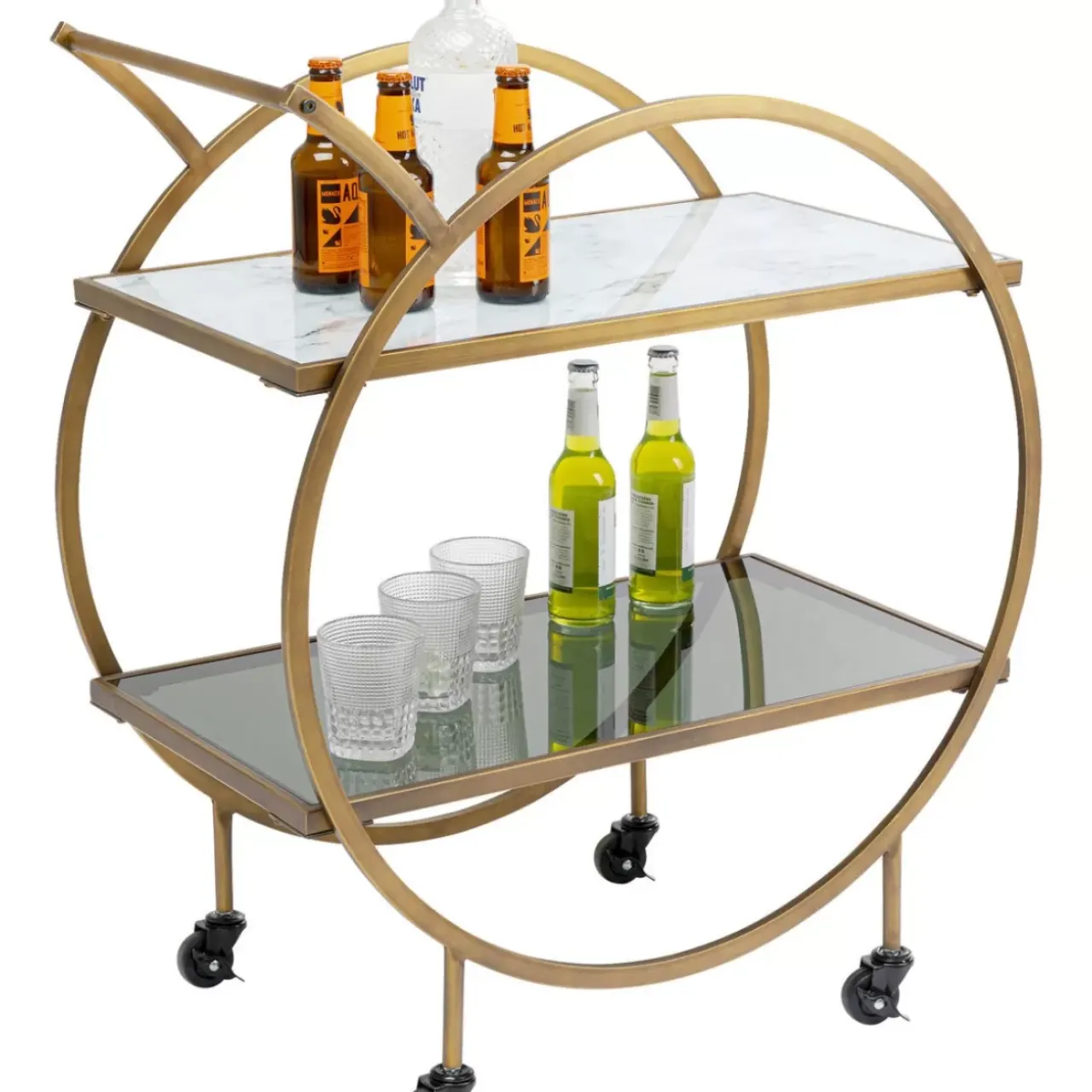 Tische-KARE Design Servierwagen Loft Brass