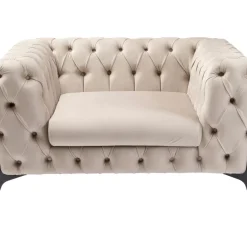 Sessel-KARE Design Sessel Bellissima Velvet Beige 120Cm