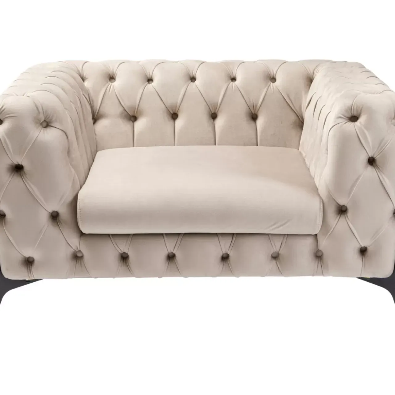 Sessel-KARE Design Sessel Bellissima Velvet Beige 120Cm