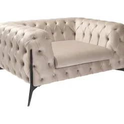 Sessel-KARE Design Sessel Bellissima Velvet Beige 120Cm