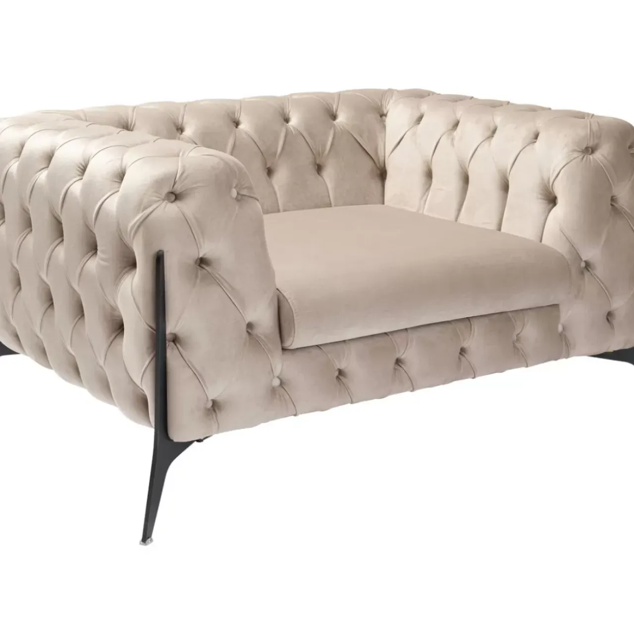 Sessel-KARE Design Sessel Bellissima Velvet Beige 120Cm