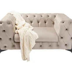 Sessel-KARE Design Sessel Bellissima Velvet Beige 120Cm
