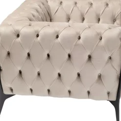 Sessel-KARE Design Sessel Bellissima Velvet Beige 120Cm
