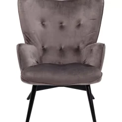 Sessel-KARE Design Sessel Black Vicky Velvet Grau