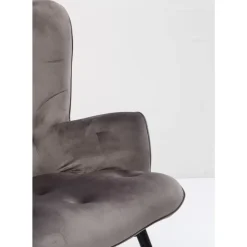 Sessel-KARE Design Sessel Black Vicky Velvet Grau