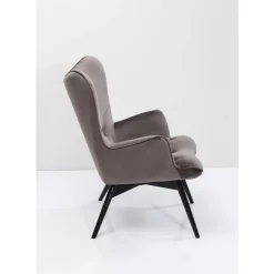 Sessel-KARE Design Sessel Black Vicky Velvet Grau