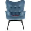 Sessel-KARE Design Sessel Black Vicky Velvet Petrol
