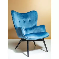 Sessel-KARE Design Sessel Black Vicky Velvet Petrol