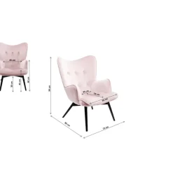 Sessel-KARE Design Sessel Black Vicky Velvet Rose