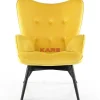 Sessel-KARE Design Sessel Black Vicky Velvet Yellow