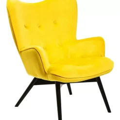Sessel-KARE Design Sessel Black Vicky Velvet Yellow