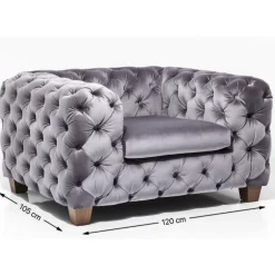 Sessel-KARE Design Sessel Desire Silbergrau