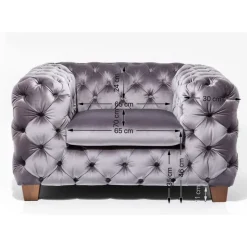 Sessel-KARE Design Sessel Desire Silbergrau