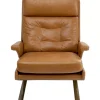 Sessel-KARE Design Sessel Mit Hocker Breno Braun