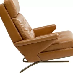 Sessel-KARE Design Sessel Mit Hocker Breno Braun