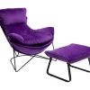 Sessel-KARE Design Sessel Mit Hocker Snuggle Lila (2/Tlg)