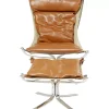 Sessel-KARE Design Sessel Mit Hocker Washington Braun