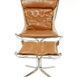 Sessel-KARE Design Sessel Mit Hocker Washington Braun