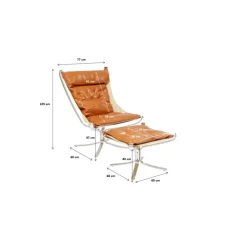 Sessel-KARE Design Sessel Mit Hocker Washington Braun