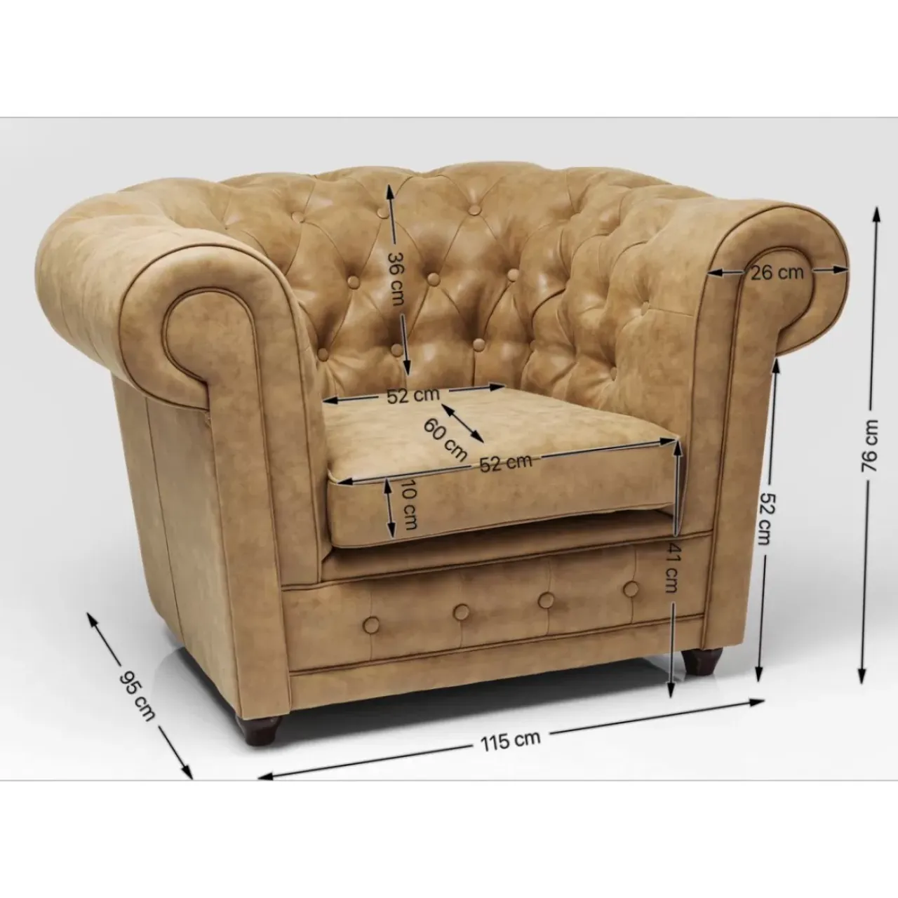 Sessel-KARE Design Sessel Oxford Vintage Smart