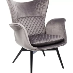 Sessel-KARE Design Sessel Tudor Velvet Silbergrau
