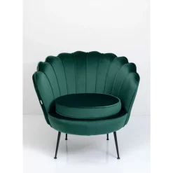 Sessel-KARE Design Sessel Water Lily Black Dunkelgrun