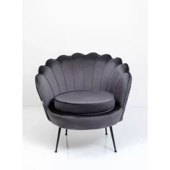 Sessel-KARE Design Sessel Water Lily Black Grau