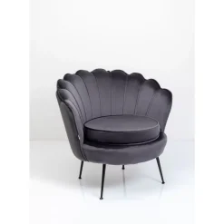 Sessel-KARE Design Sessel Water Lily Black Grau