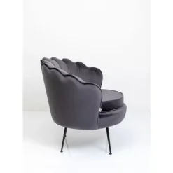 Sessel-KARE Design Sessel Water Lily Black Grau