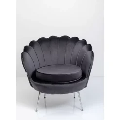 Sessel-KARE Design Sessel Water Lily Chrom Grau