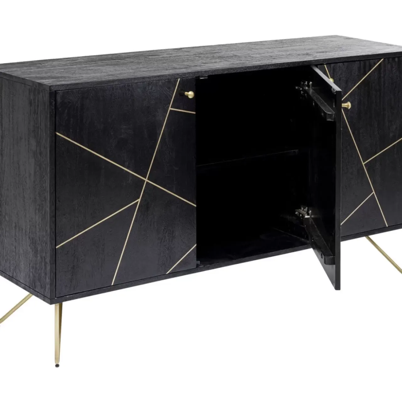 Kommoden & Sideboards-KARE Design Sideboard Gold Vein 3 Turig 145X82Cm
