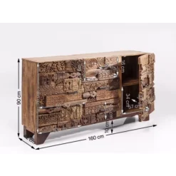 Kommoden & Sideboards-KARE Design Sideboard Shanti Surprise Puzzle Nature