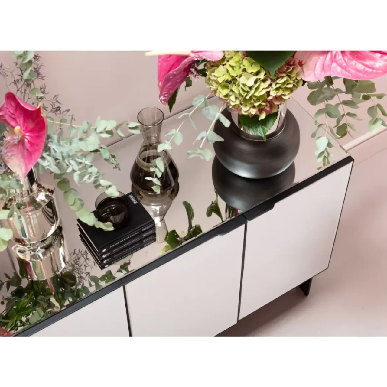 Kommoden & Sideboards-KARE Design Sideboard Soran Schwarz 160X45Cm