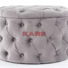 Sitzbänke-KARE Design Sitztruhe Desire Rund Silbergrau
