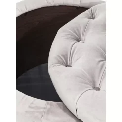 Sitzbänke-KARE Design Sitztruhe Desire Rund Silbergrau