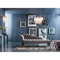 Sitzbänke-KARE Design Sitztruhe Desire Rund Silbergrau