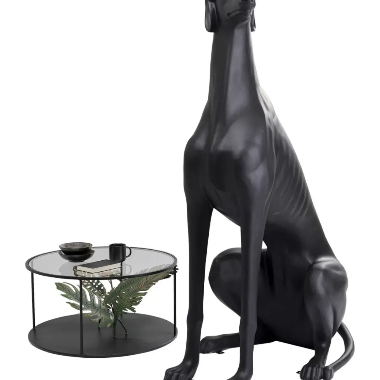 Deko & Geschenkartikel-KARE Design Skulptur Greyhound Oskar Schwarz 180Cm